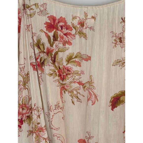 Denim & Supply Ralph Lauren Natural Floral Print Boho Off the Shoulder Top L - Picture 7 of 7